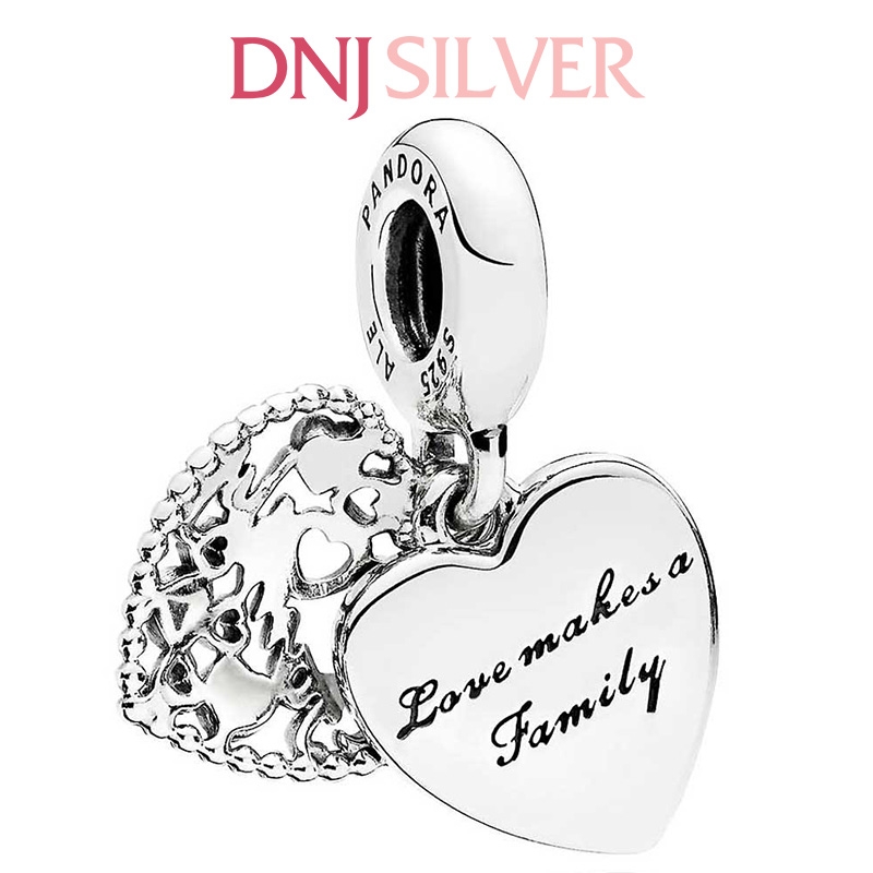 [Chính hãng] Charm bạc 925 cao cấp - Charm Love Makes A Family Heart Dangle thích hợp để mix vòng tay charm bạc cao cấp - DN303