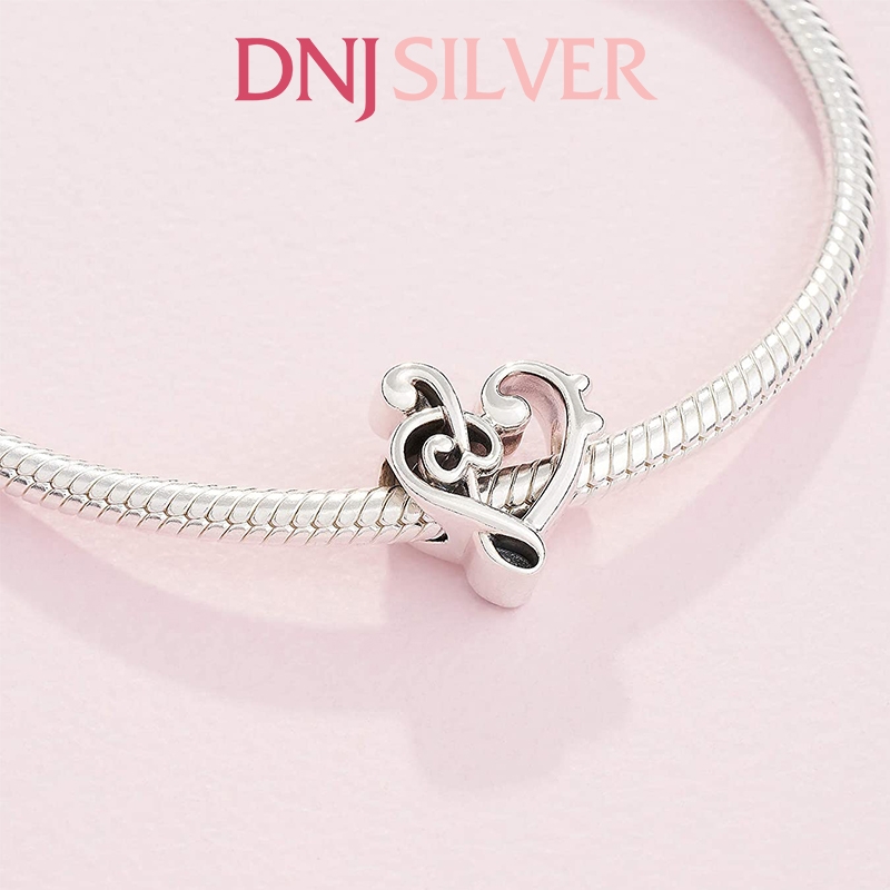 [Chính hãng] Charm bạc 925 cao cấp - Charm Heart Treble Clef thích hợp để mix vòng tay charm bạc cao cấp - DN050