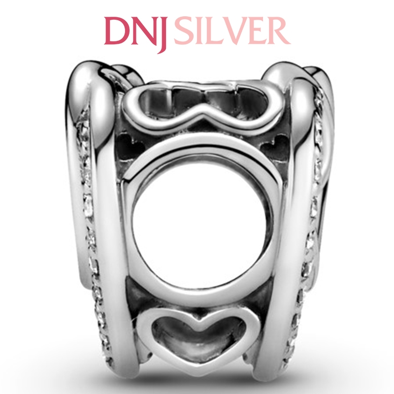 [Chính hãng] Charm bạc 925 cao cấp - Charm Sparkling Entwined Hearts thích hợp để mix vòng tay charm bạc cao cấp - DN272