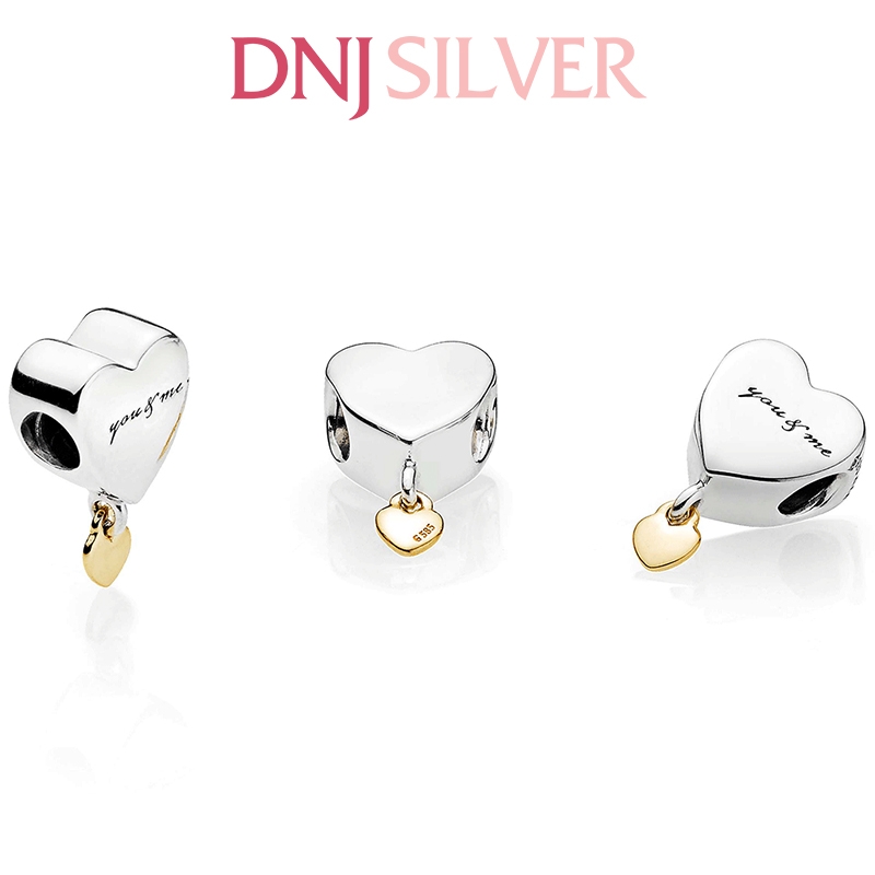 [Chính hãng] Charm bạc 925 cao cấp - Charm Two Hearts You and Me thích hợp để mix vòng tay charm bạc cao cấp - DN296
