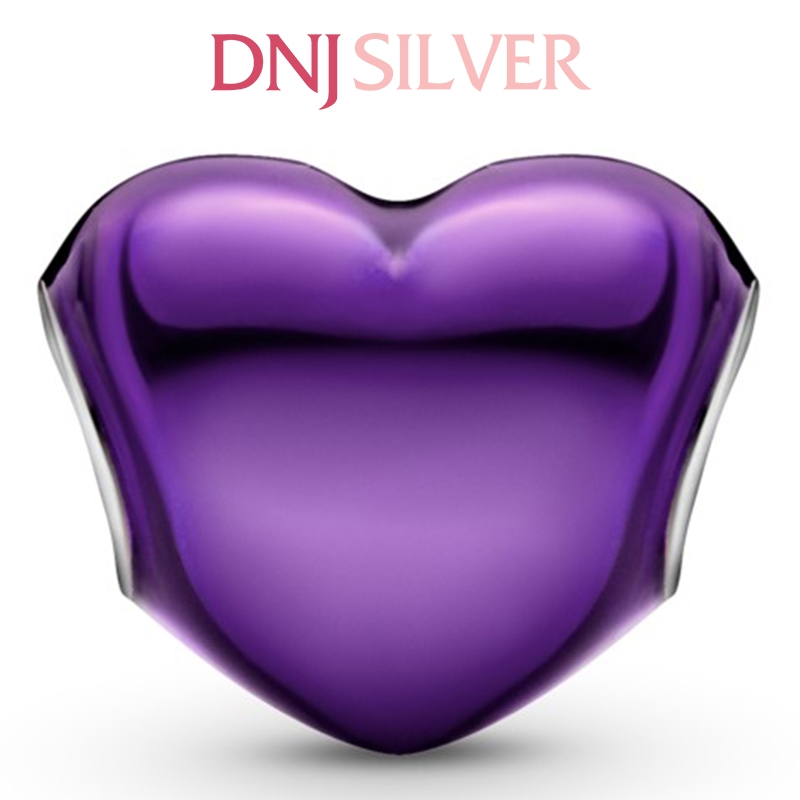 [Chính hãng] Charm bạc 925 cao cấp - Charm Metallic Purple Heart thích hợp để mix vòng tay charm bạc cao cấp - DN085