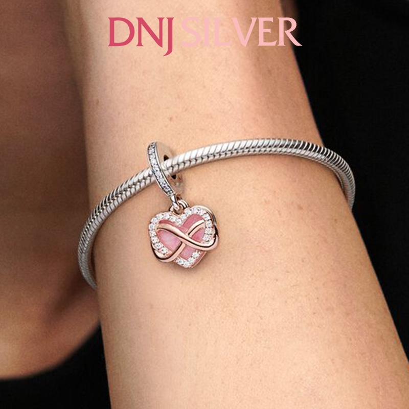 [Chính hãng] Charm bạc 925 cao cấp - Charm Sparkling Infinity Heart Dangle thích hợp để mix vòng tay charm bạc cao cấp - DN513