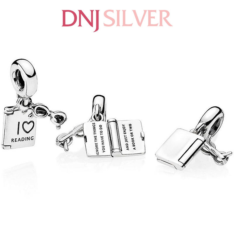 [Chính hãng] Charm bạc 925 cao cấp - Charm  I Love Reading Dangle thích hợp để mix vòng tay charm bạc cao cấp - DN321