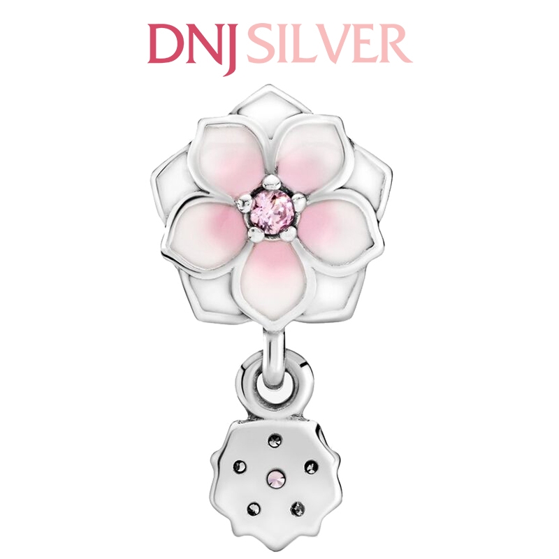 [Chính hãng] Charm bạc 925 cao cấp - Charm Dangling Pink Magnolia Flower thích hợp để mix vòng tay charm bạc cao cấp - DN331