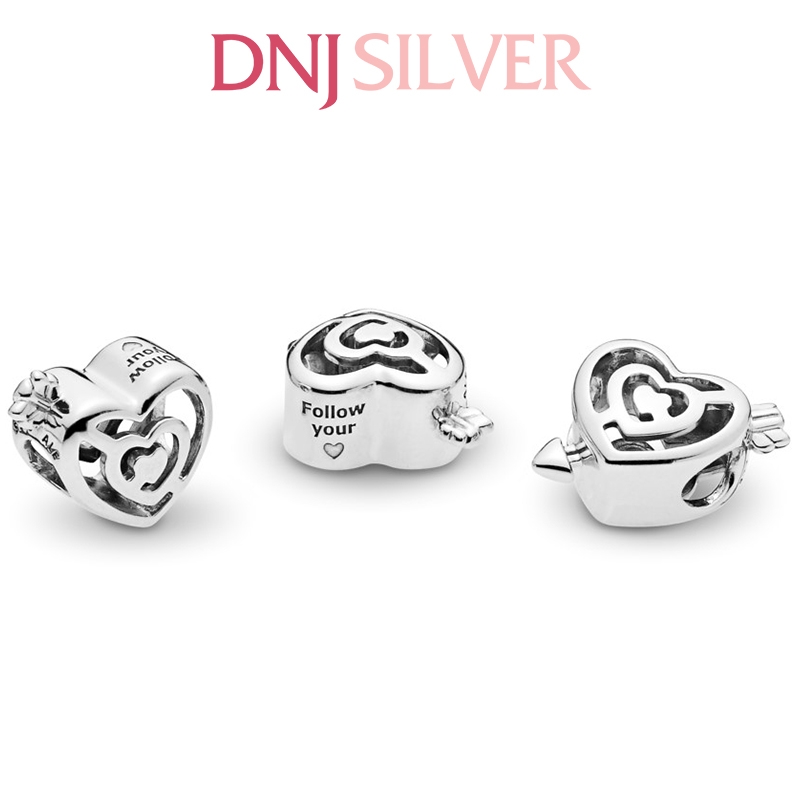 [Chính hãng] Charm bạc 925 cao cấp - Charm Openwork Heart Labyrinth & Arrow thích hợp để mix vòng tay charm bạc cao cấp - DN258