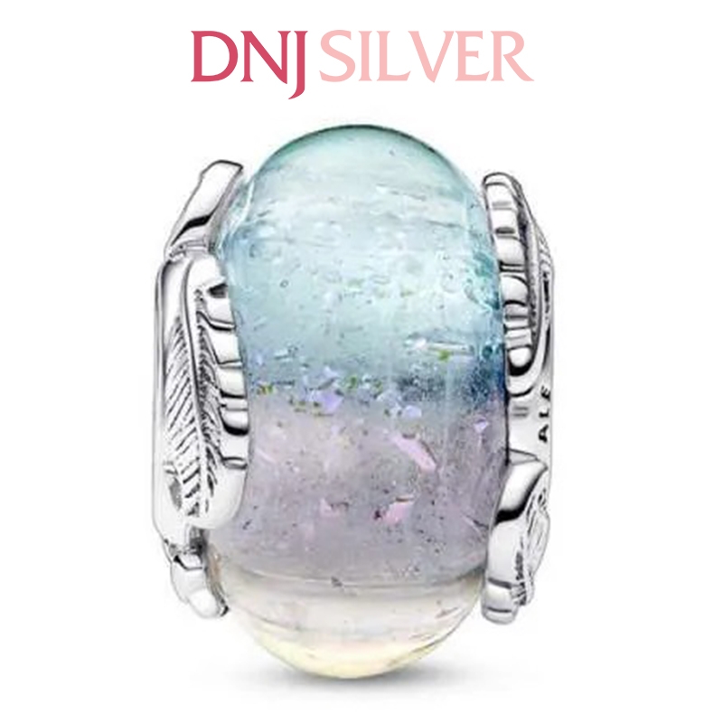 [Chính hãng] Charm bạc 925 cao cấp - Charm Multicolour Murano Glass & Curved Feather thích hợp để mix vòng tay charm bạc cao cấp - DN473