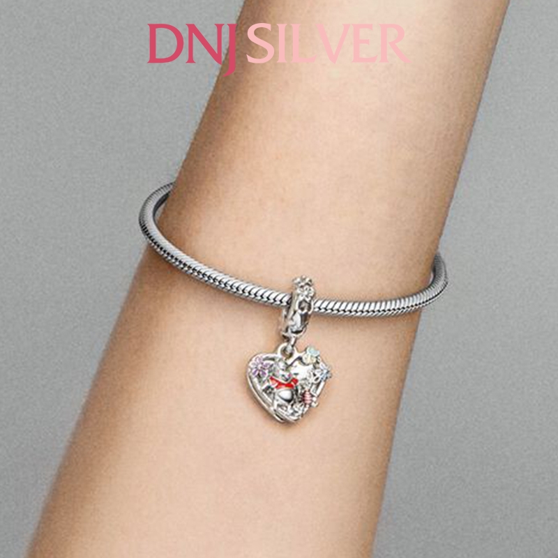 [Chính hãng] Charm bạc 925 cao cấp - Charm Disney Winnie the Pooh & Piglet Double Dangle thích hợp để mix vòng tay charm bạc cao cấp - DN512