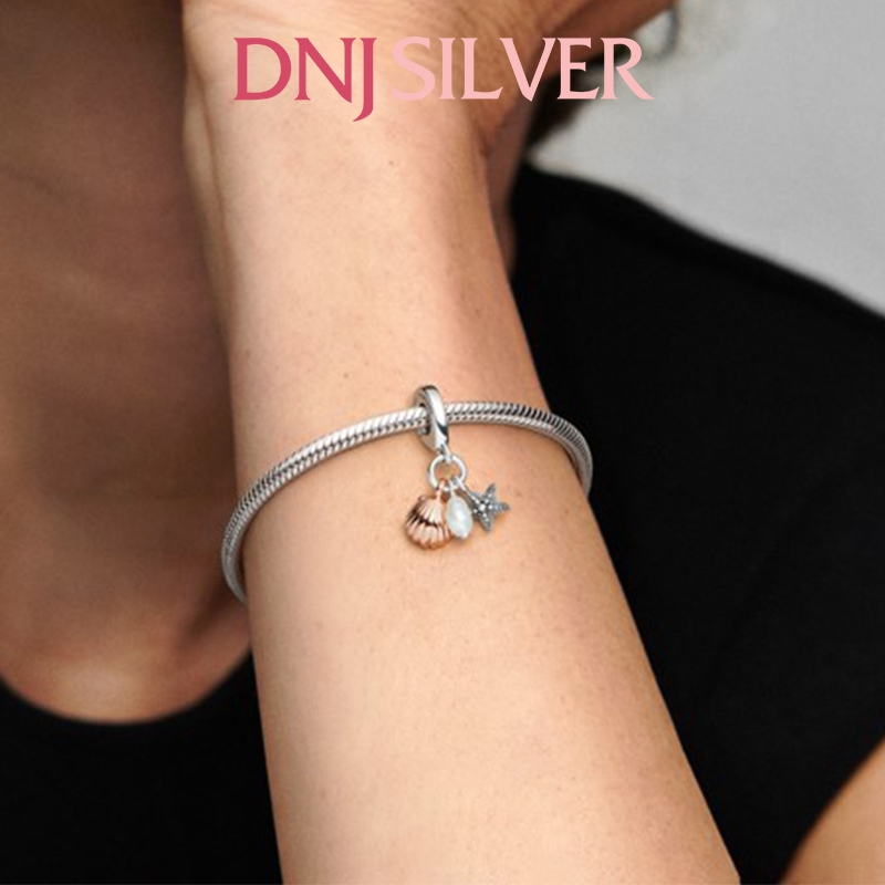 [Chính hãng] Charm bạc 925 cao cấp - Charm Freshwater Cultured Pearl, Starfish & Shell Triple Dangle thích hợp để mix vòng tay charm bạc cao cấp - DN105