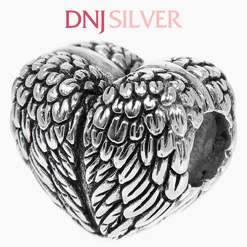 [Chính hãng] Charm bạc 925 cao cấp - Charm Angel Wing Heart thích hợp để mix vòng tay charm bạc cao cấp - DN298