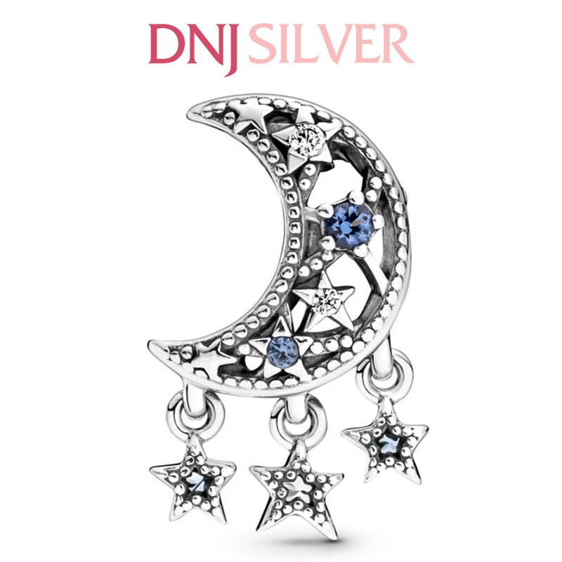 [Chính hãng] Charm bạc 925 cao cấp - Charm Star & Crescent Moon thích hợp để mix vòng tay charm bạc cao cấp - DN019