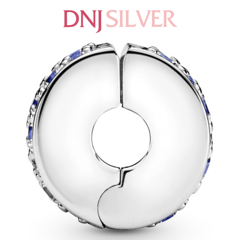 [Chính hãng] Charm bạc 925 cao cấp - Charm Blue Pavé Clip thích hợp để mix vòng tay charm bạc cao cấp - DN205
