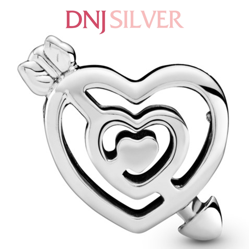[Chính hãng] Charm bạc 925 cao cấp - Charm Openwork Heart Labyrinth & Arrow thích hợp để mix vòng tay charm bạc cao cấp - DN258
