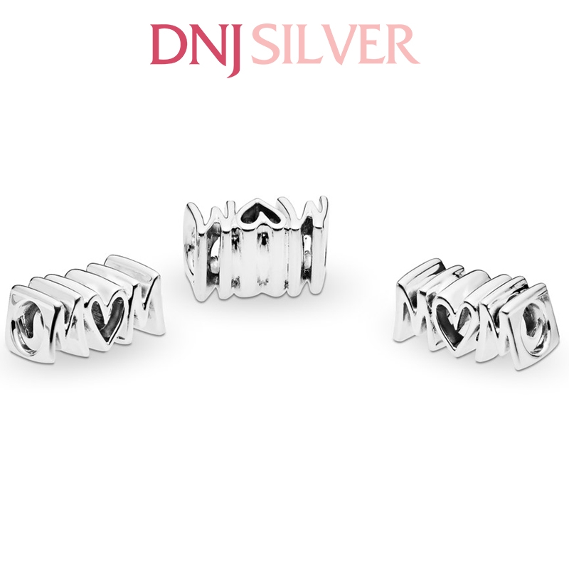 [Chính hãng] Charm bạc 925 cao cấp - Charm Mum Script thích hợp để mix vòng tay charm bạc cao cấp - DN151