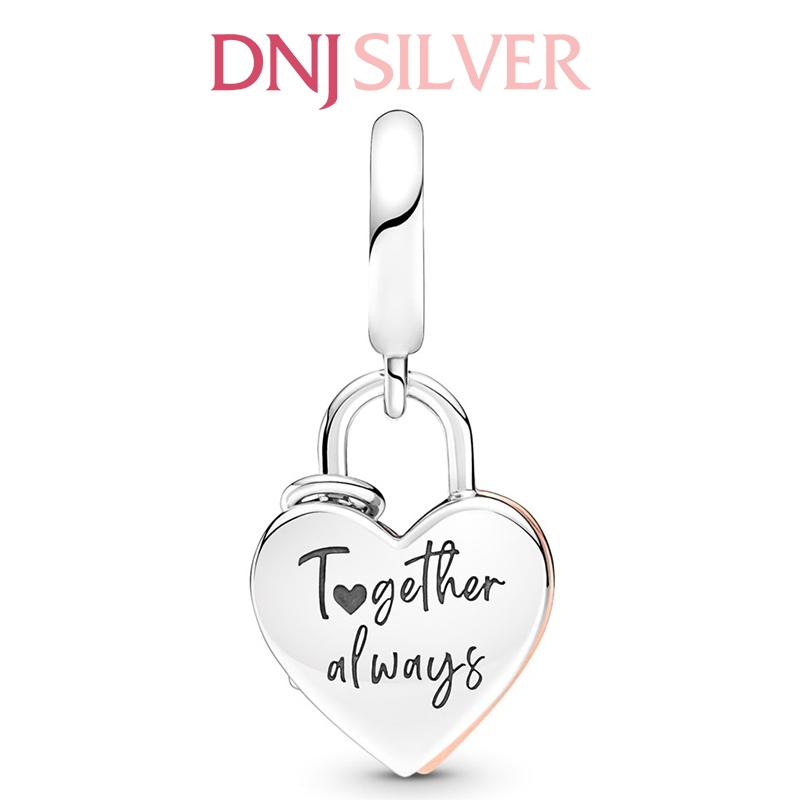 [Chính hãng] Charm bạc 925 cao cấp - Charm Heart Padlock Double Dangle thích hợp để mix vòng tay charm bạc cao cấp - DN023