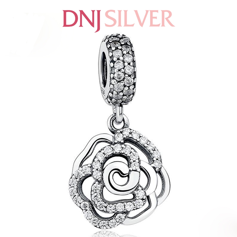 [Chính hãng] Charm bạc 925 cao cấp - Charm Shimmering Rose Dangle thích hợp để mix vòng tay charm bạc cao cấp - DN314