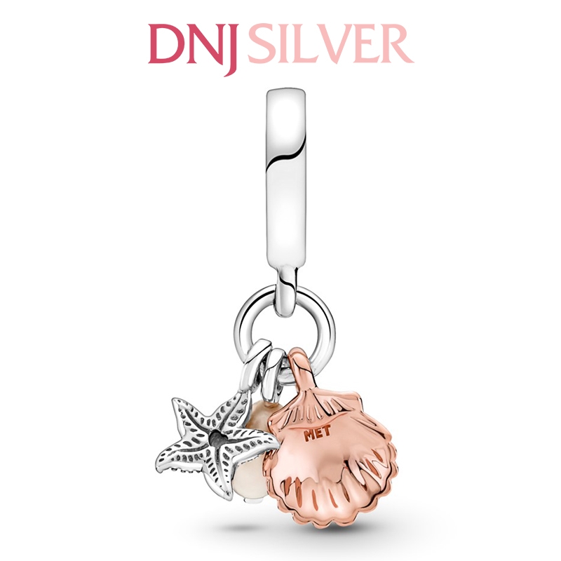[Chính hãng] Charm bạc 925 cao cấp - Charm Freshwater Cultured Pearl, Starfish & Shell Triple Dangle thích hợp để mix vòng tay charm bạc cao cấp - DN105
