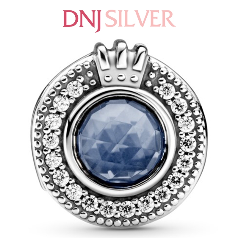 [Chính hãng] Charm bạc 925 cao cấp - Charm Sparkling Blue Crown O thích hợp để mix vòng tay charm bạc cao cấp - DN033