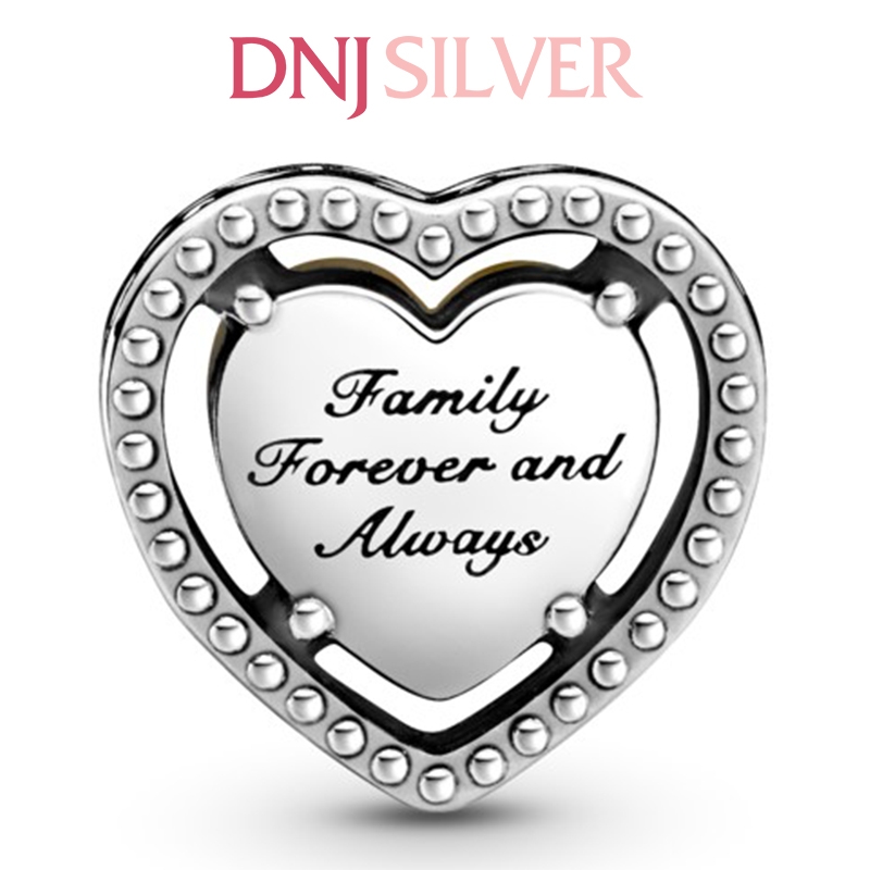 [Chính hãng] Charm bạc 925 cao cấp - Charm Openwork Heart & Family Tree thích hợp để mix vòng tay charm bạc cao cấp - DN068