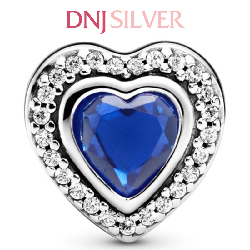 [Chính hãng] Charm bạc 925 cao cấp - Charm Sparkling Blue Heart thích hợp để mix vòng tay charm bạc cao cấp - DN124