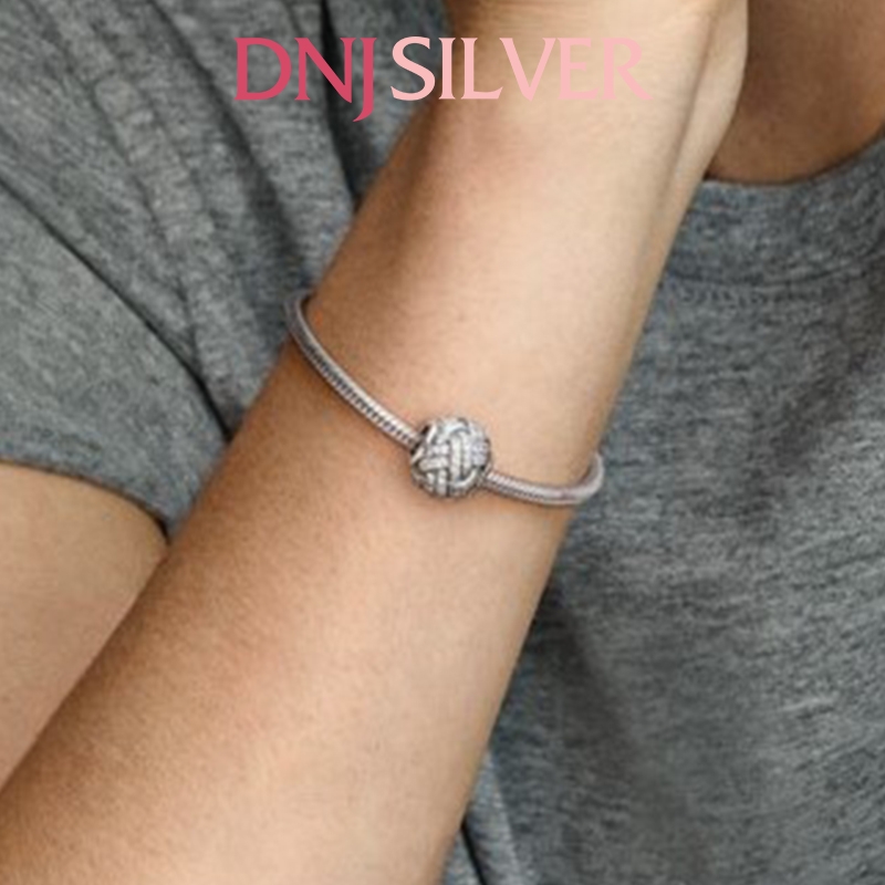 [Chính hãng] Charm bạc 925 cao cấp - Charm Sparkling Love Knot thích hợp để mix vòng tay charm bạc cao cấp - DN194