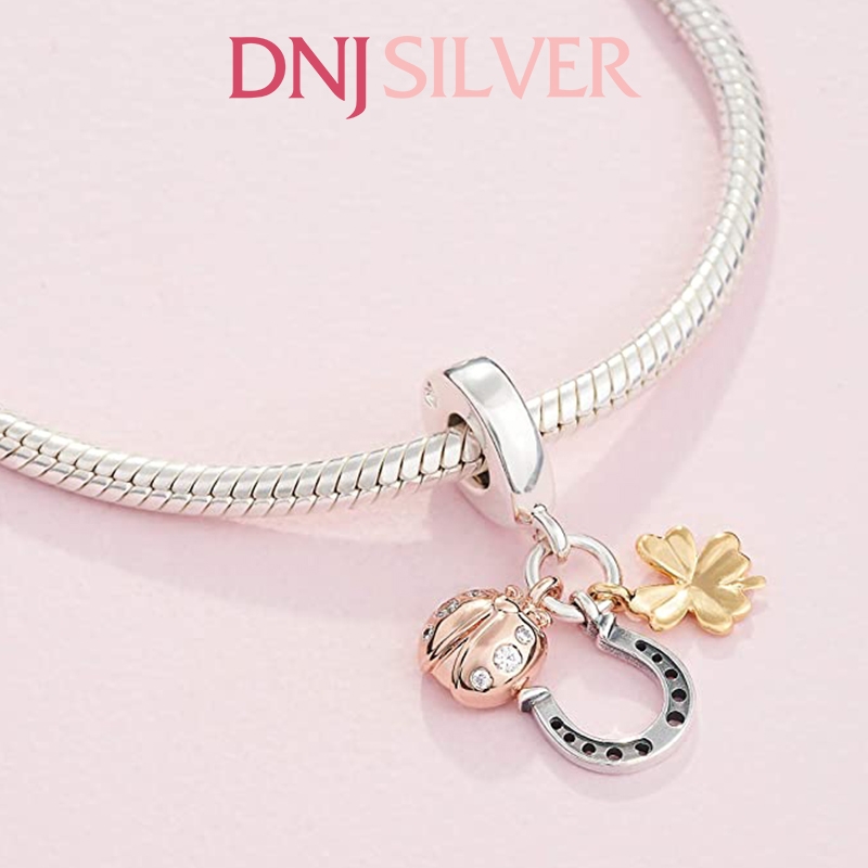 [Chính hãng] Charm bạc 925 cao cấp - Charm Horseshoe, Clover & Ladybird Dangle thích hợp để mix vòng tay charm bạc cao cấp - DN243