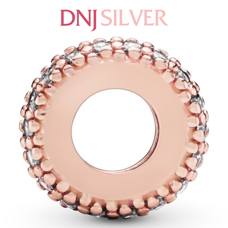 [Chính hãng] Charm bạc 925 cao cấp - Charm Abstract PAN Rose Pavé Spacer thích hợp để mix vòng tay charm bạc cao cấp - DN208