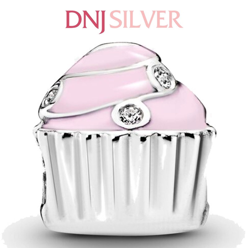 [Chính hãng] Charm bạc 925 cao cấp - Charm Pink Cupcake thích hợp để mix vòng tay charm bạc cao cấp - DN202
