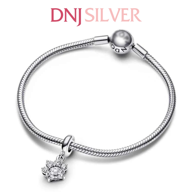 [Chính hãng] Charm bạc 925 cao cấp - Charm Sparkling Pet Paw Print Dangle thích hợp để mix vòng tay charm bạc cao cấp - DN480