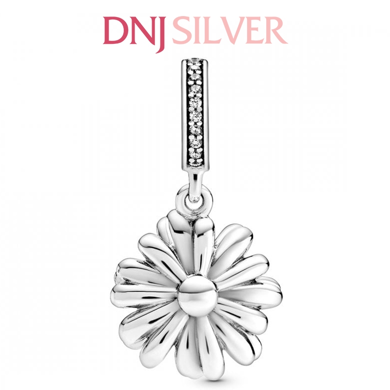 [Chính hãng] Charm bạc 925 cao cấp - Sparkling Daisy Flower Dangle Charm  thích hợp để mix vòng tay charm bạc cao cấp - DN036