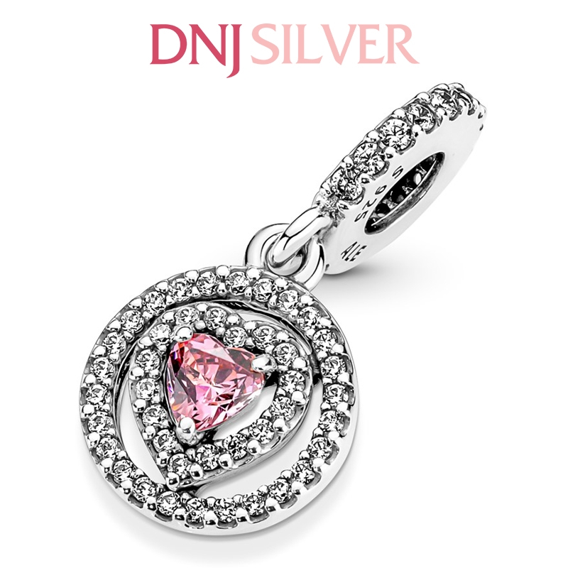[Chính hãng] Charm bạc 925 cao cấp - Charm Sparkling Double Halo Heart Dangle thích hợp để mix vòng tay charm bạc cao cấp - DN101