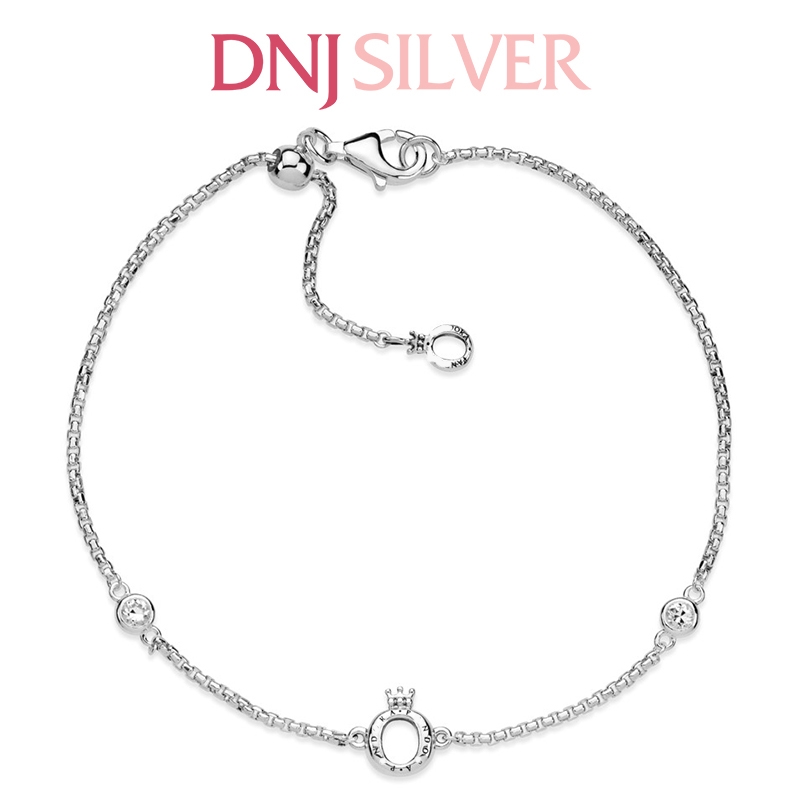 Vòng tay charm bạc 925 cao cấp - Vòng charm  Sparkling Crown O Chain - Vòng tay dành cho nam và nữ - Vòng mềm