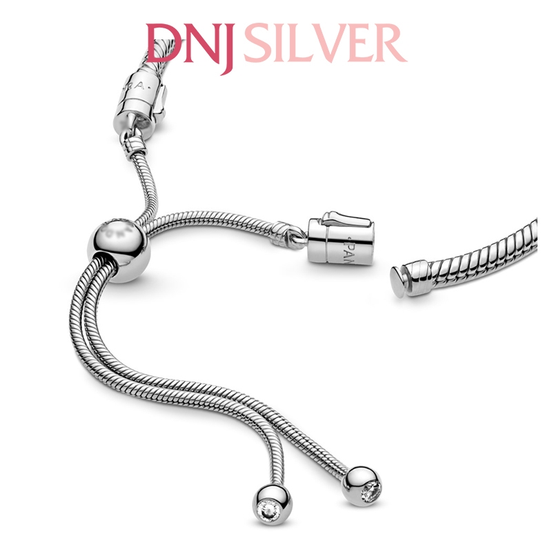 Vòng tay charm bạc 925 cao cấp - Vòng charm Moments Snake Chain Slider - Vòng tay dành cho nam và nữ - Vòng mềm