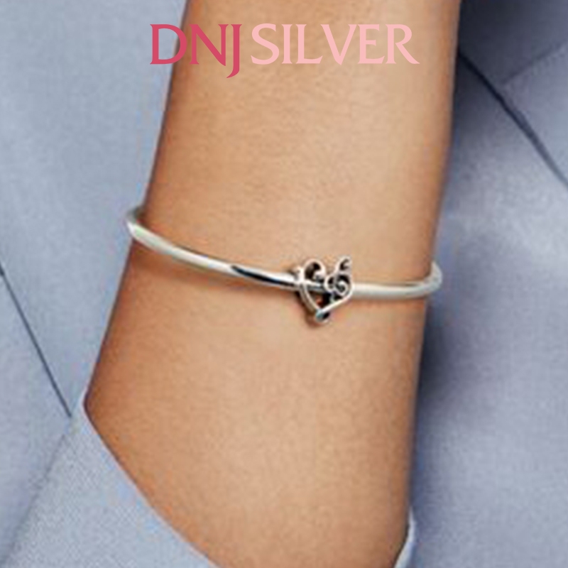 [Chính hãng] Charm bạc 925 cao cấp - Charm Heart Treble Clef thích hợp để mix vòng tay charm bạc cao cấp - DN050