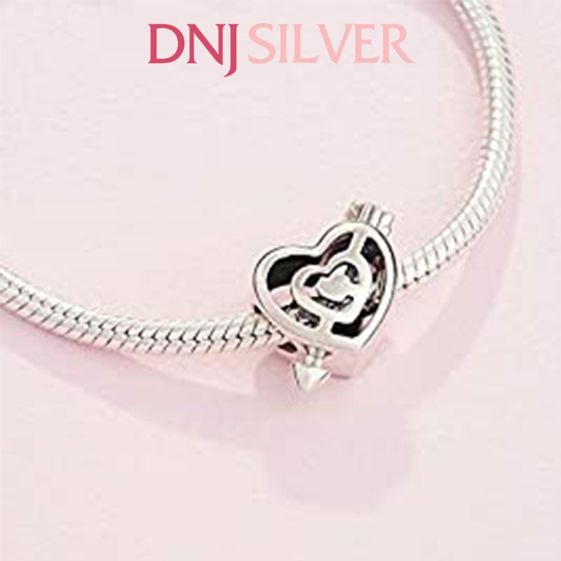 [Chính hãng] Charm bạc 925 cao cấp - Charm Openwork Heart Labyrinth & Arrow thích hợp để mix vòng tay charm bạc cao cấp - DN258