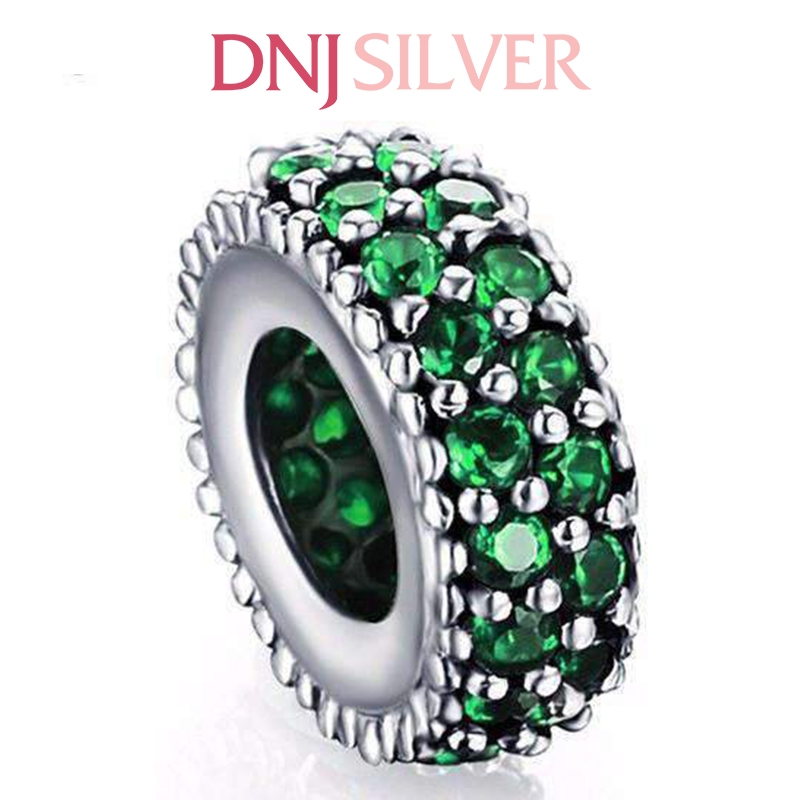 [Chính hãng] Charm bạc 925 cao cấp - Charm Green Pavé Spacer thích hợp để mix vòng tay charm bạc cao cấp - DN206
