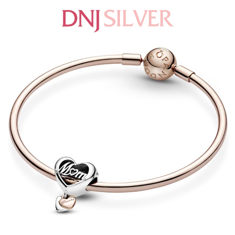 [Chính hãng] Charm bạc 925 cao cấp - Charm Thank You Mum Heart thích hợp để mix vòng tay charm bạc cao cấp - DN096