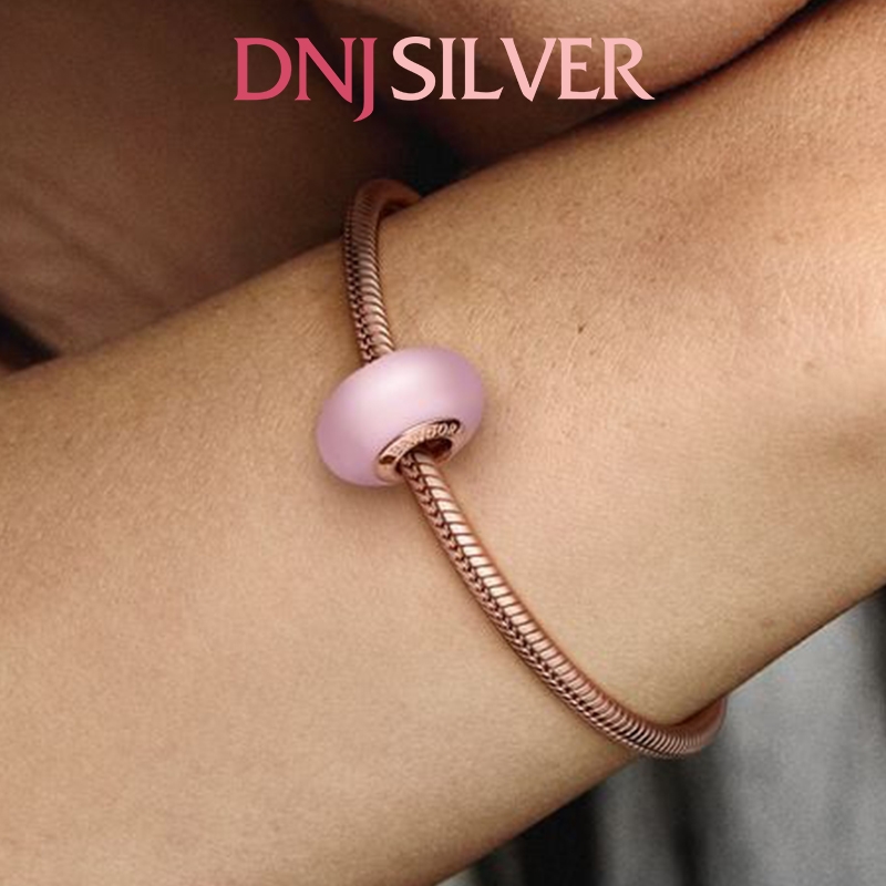 [Chính hãng] Charm bạc 925 cao cấp - Charm Matte Pink Murano Glass thích hợp để mix vòng tay charm bạc cao cấp - DN515