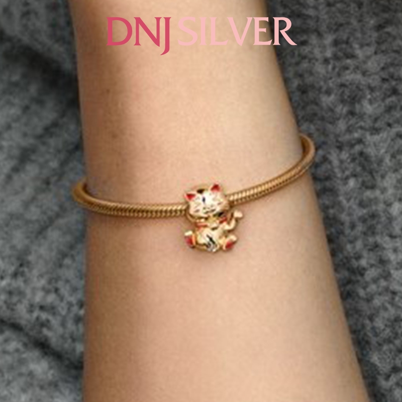 [Chính hãng] Charm bạc 925 cao cấp - Charm Cute Fortune Cat thích hợp để mix vòng tay charm bạc cao cấp - DN255