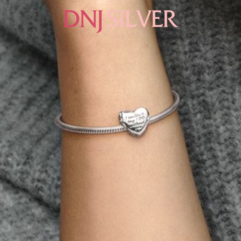 [Chính hãng] Charm bạc 925 cao cấp - Charm Heart thích hợp để mix vòng tay charm bạc cao cấp - DN166