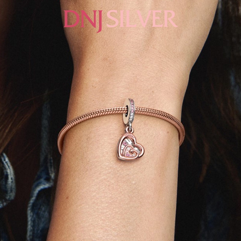 [Chính hãng] Charm bạc 925 cao cấp - Charm Entwined Infinite Hearts Double Dangle thích hợp để mix vòng tay charm bạc cao cấp - DN097