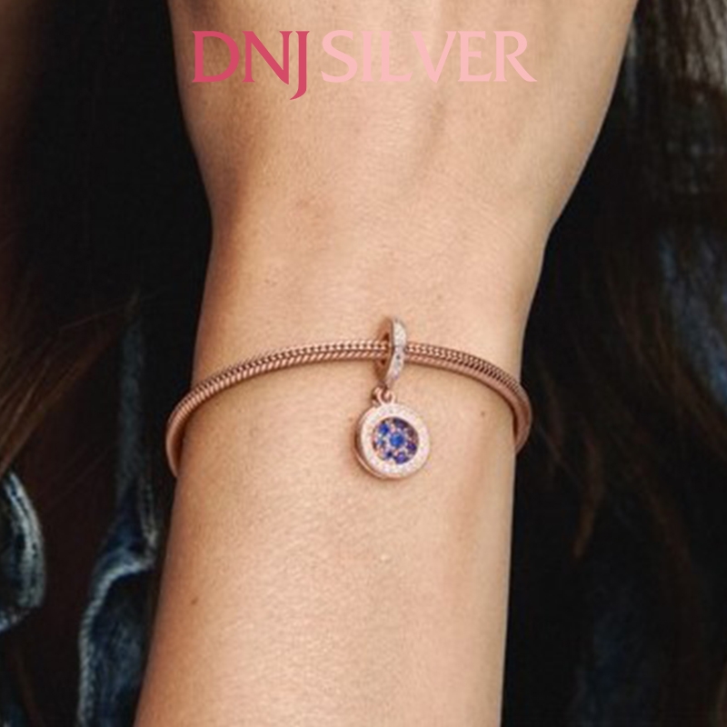 [Chính hãng] Charm bạc 925 cao cấp - Charm Sparkling Blue Disc Double Dangle thích hợp để mix vòng tay charm bạc cao cấp - DN222
