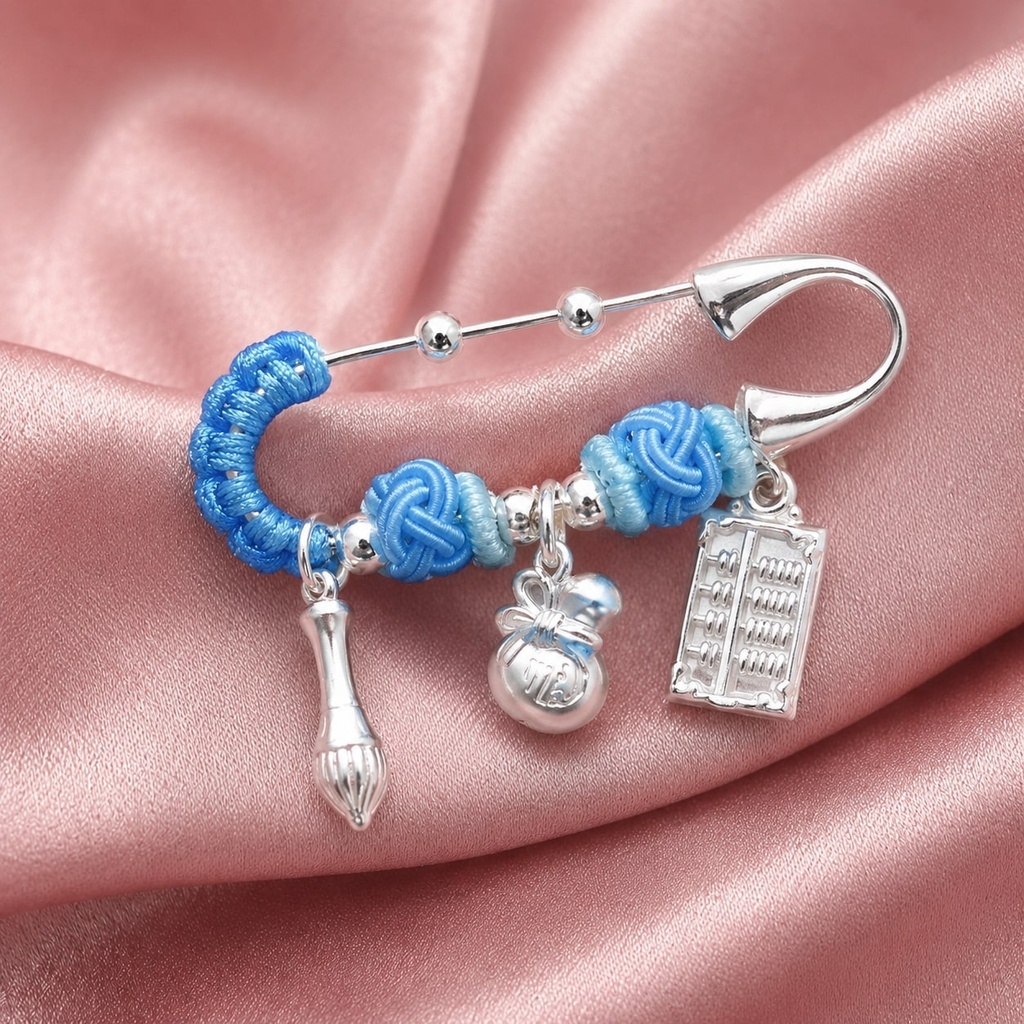 Ghim Cài Áo Bạc S99 Cho Bé - Cườm Nhiều Màu Mix Charm - GCAB001