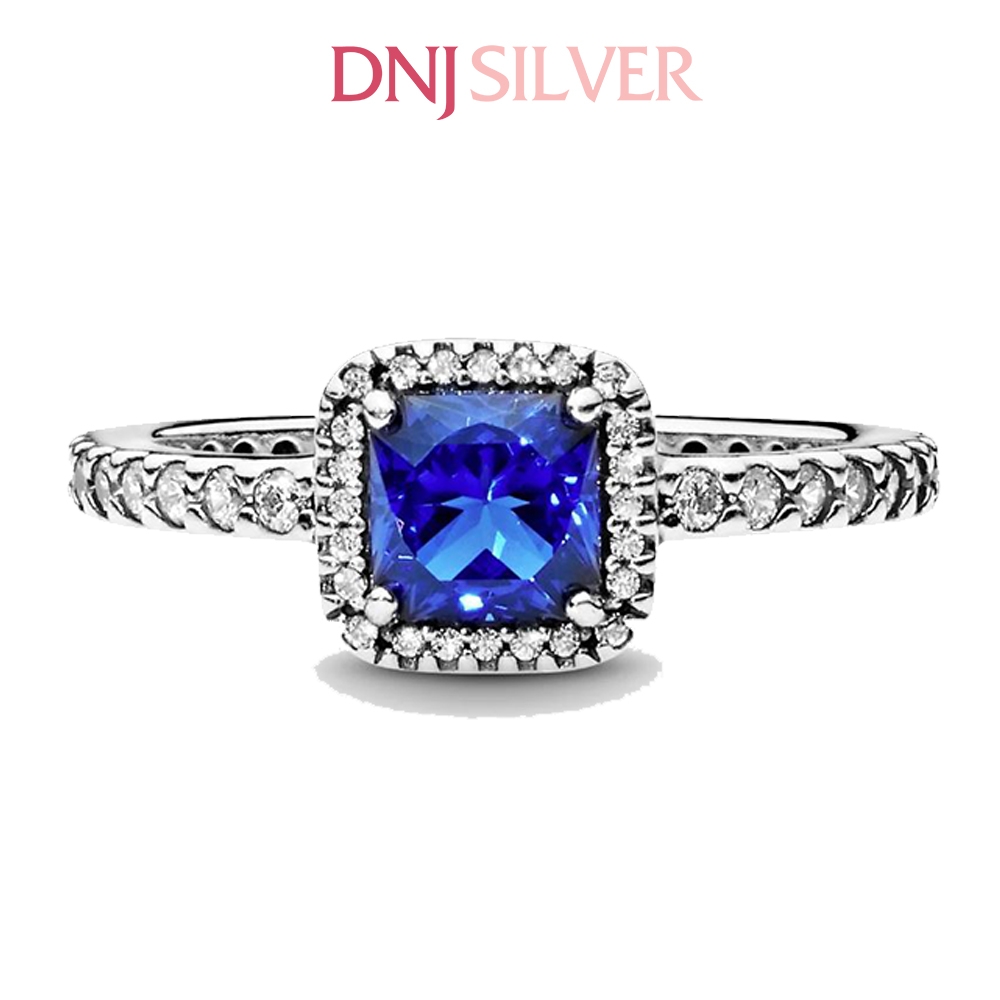 Nhẫn bạc 925 cao cấp - Nhẫn True Blue Crystal & Clear