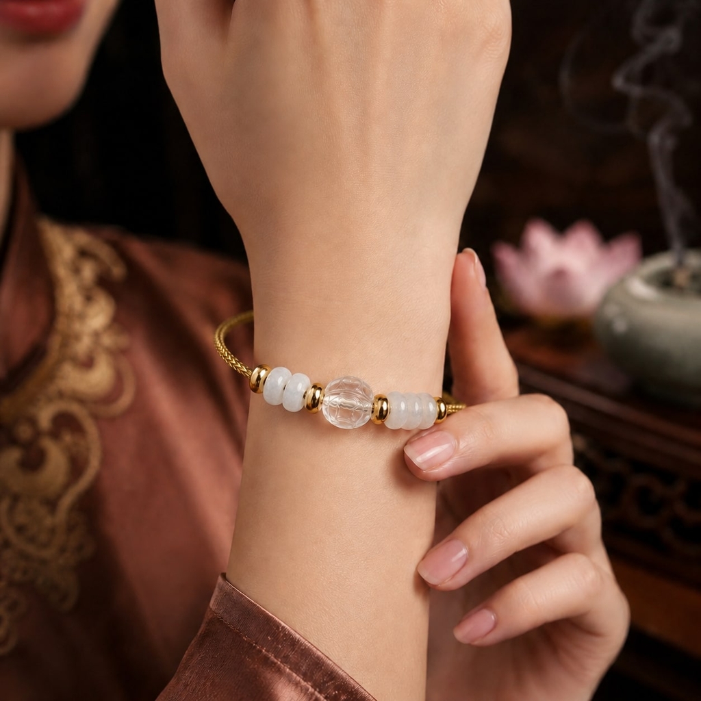 Vòng Ngũ Điếu Mix Túi Tiền Đá Moon - VDQ022