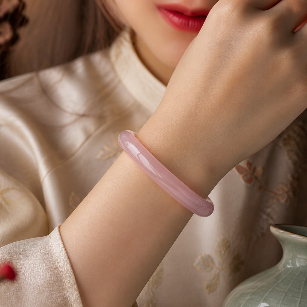Vòng Đá Chalcedony Hồng 8mm - VDQ024