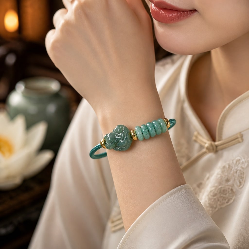Vòng Ngọc Hồ Ly Mix Ngũ Điếu Lam Ngọc - VDQ057