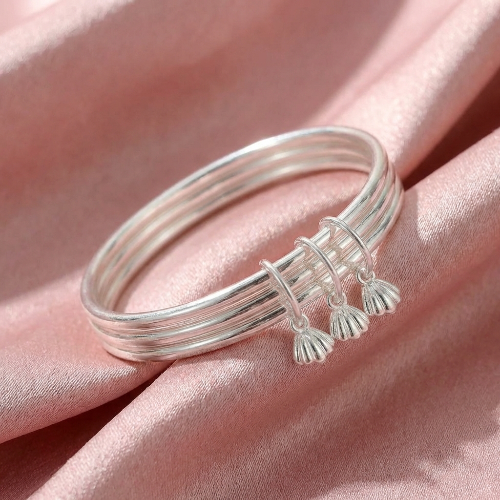 Vòng Tay Bạc Kiềng 3 - Vòng Đặc Bạc Nguyên Chất - VTBK0014