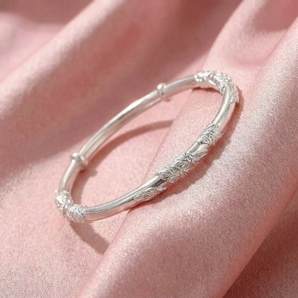 Vòng Tay Bạc Hoa Hồ Điệp - Vòng Đặc Bạc Nguyên Chất - VTBHHD0011