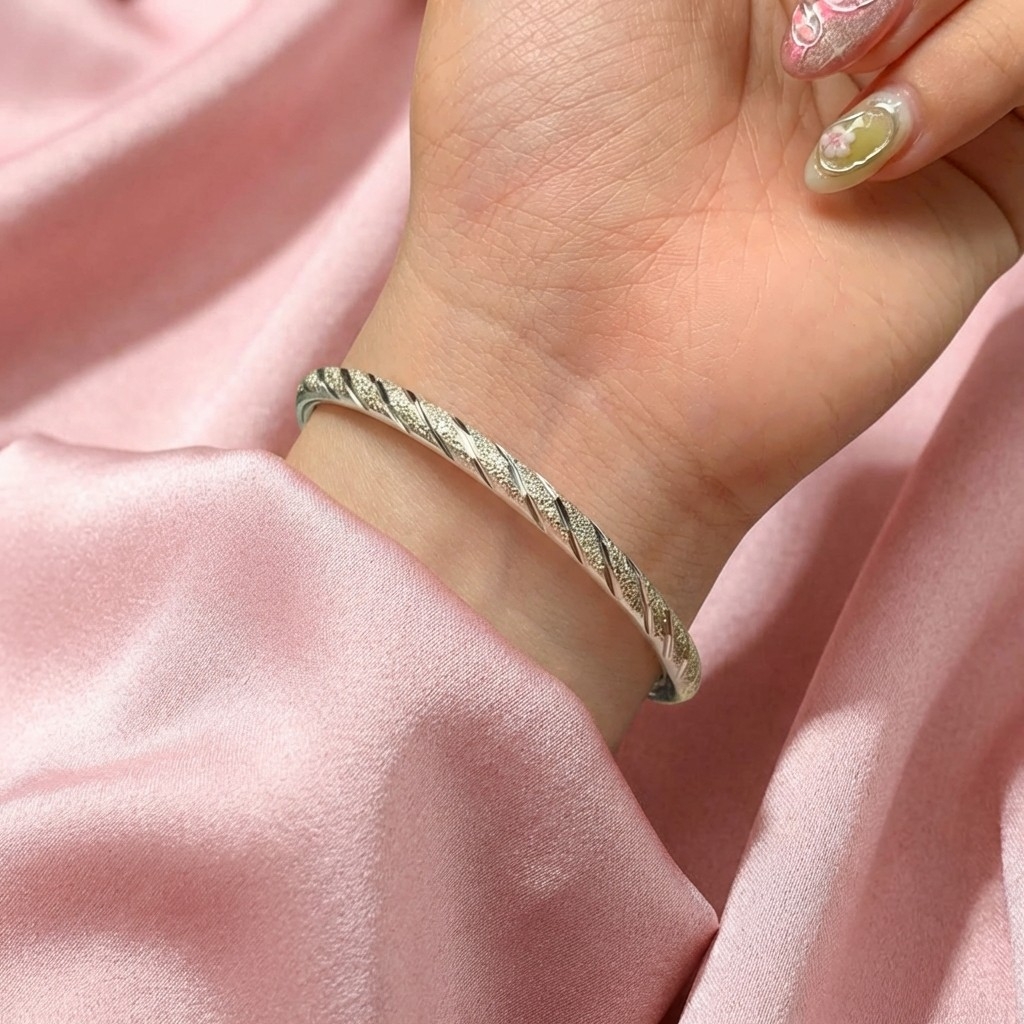 Vòng Tay Bạc Xoắn Freesize - Vòng Đặc Bạc Nguyên Chất - VTBXFS0047