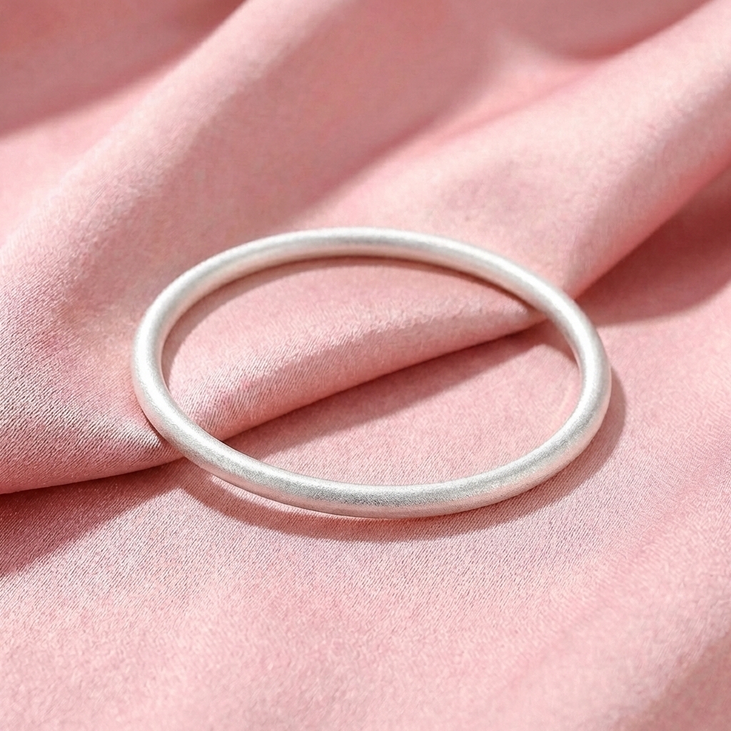 Vòng Tay Bạc Trơn Nhám - Vòng Đặc Bạc Nguyên Chất - VTBTN0027